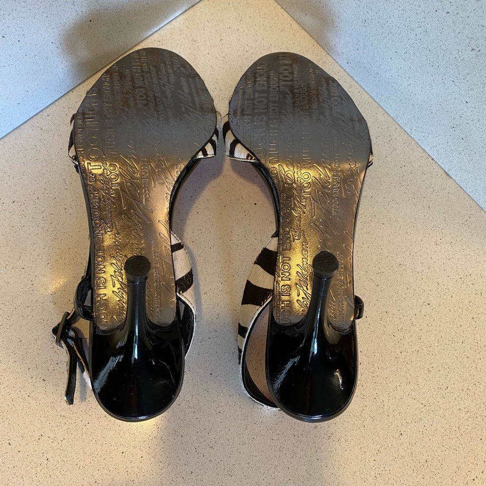 Beverly Feldman zebra print pony hair heels - Picture 3 of 8